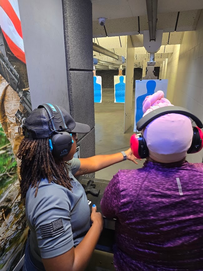 Women completing a ladies handgun training session with Gideon Training Solutions certified female-friendly instructors in the Dallas-Fort Worth area. Empowering, safe, and supportive handgun training designed specifically for women. Ladies handgun training Dallas. Women's firearms class Fort Worth. Ladies gun training Mansfield Texas. Firearms safety training DFW for women.