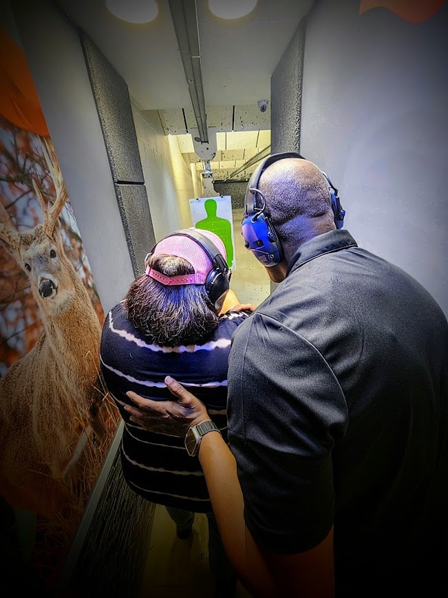 Private one-on-one handgun instruction session with Gideon Training Solutions certified instructor and a student at a DFW area shooting range. Personalized private firearms training tailored to individual skill level and goals. Private handgun instructor Dallas. One on one firearms training Fort Worth. Private gun instructor Mansfield Texas. Personal firearms instructor DFW. Concealed carry instructor Fort Worth.