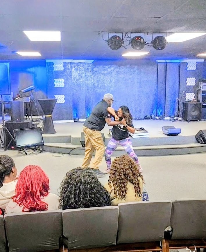 Church security team and congregation members attending a self-defense training course with Gideon Training Solutions in the Dallas-Fort Worth area. Specialized church security and self-defense training covering threat recognition, de-escalation, legal authority, and coordinated response protocols. Compliant with Texas DPS licensing and Texas Church Security statutes. Church security training Dallas. Church self-defense class Fort Worth. Church safety training Mansfield Texas. House of worship security DFW.