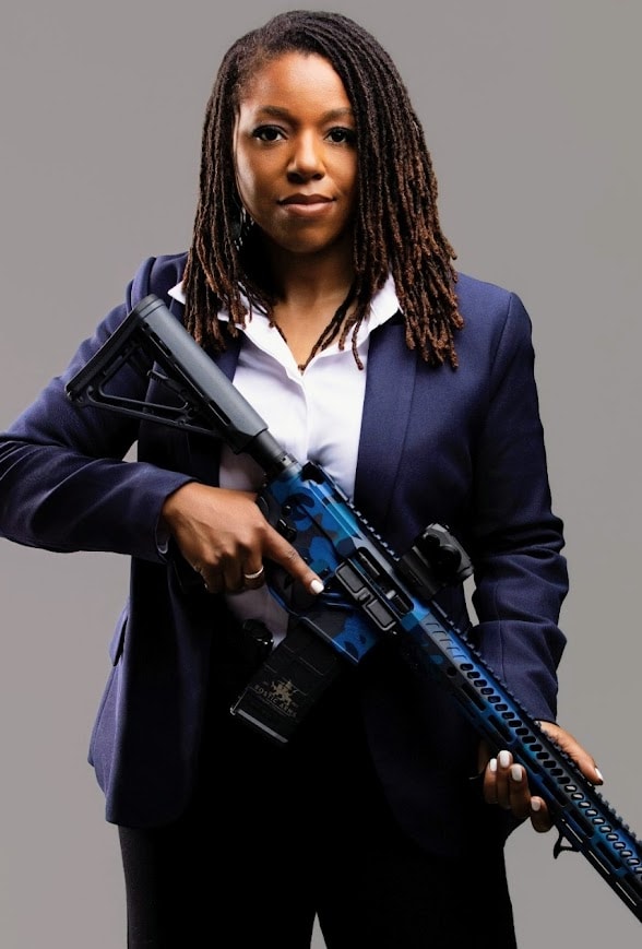 Dr. Casilda Maxwell, Clinical Psychologist and Owner of LowKey Defense, USCCA Certified Instructor and certified R.A.D. Instructor teaching Krav Maga, women's self-defense, and less-lethal defense techniques in DFW and North Texas